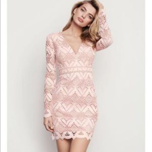 StyleStalker geometric lace long sleeve mini dress
